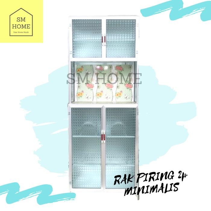 Rak Piring Aluminium 2pintu Mini Ekonomis