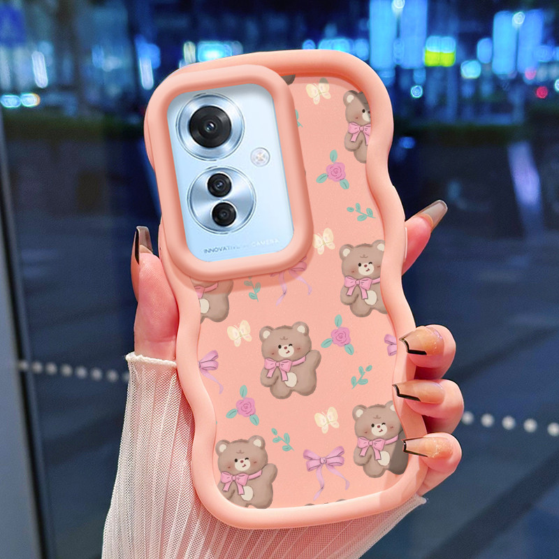 Casing Hp Untuk OPPO Reno 11F 5G Case Boneka beruang Softcase silikon Cesing Kesing Macaron Kasing