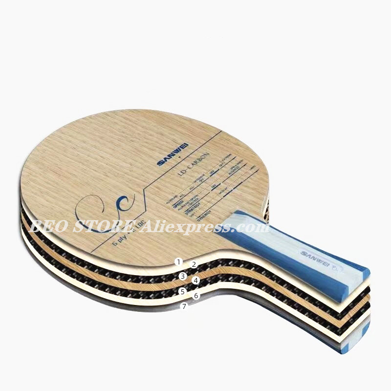 SANWEI CC Table tennis blade 5 wood+2 carbon OFF++ training without box ping pong racket bat paddle 