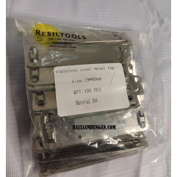 

LANGSUNG DIPROSES Marker Plat Nama 19 x 8.9 mm Cable Ties Stainless Steel Plate Isi 100