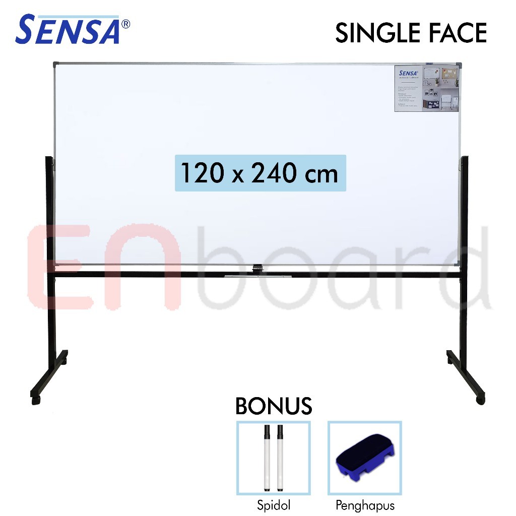 

Papan Tulis Whiteboard / White Board Standing Single Face Sensa 120 x 240 cm