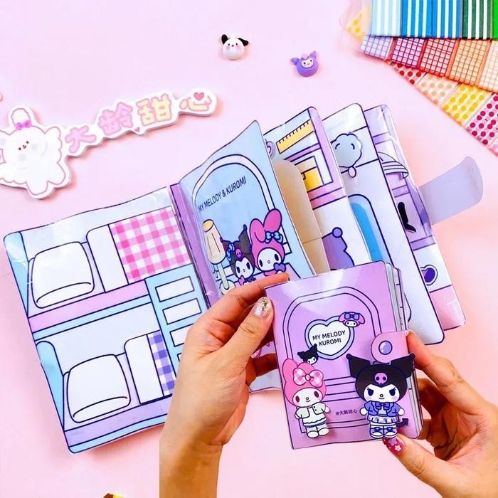 BERAGAM MY MELODY KUROMI QUIET BOOK/DIY SANRIO QUIET BOOK/MAINAN PUZZLE EDUKASI ANAK BUATAN TANGAN