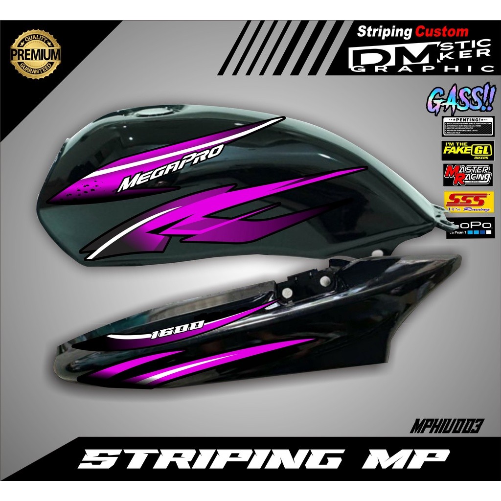 STICKER STRIPING MEGAPRO HIU VARIASI HOLOGRAM