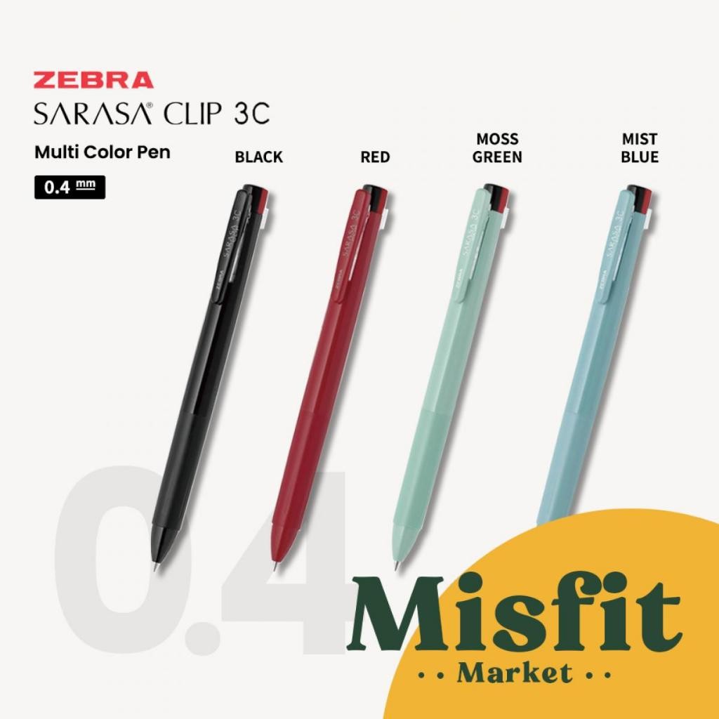

Zebra Sarasa Clip 3C Multi Color Gel Pen 0.4 0.5 mm Pulpen