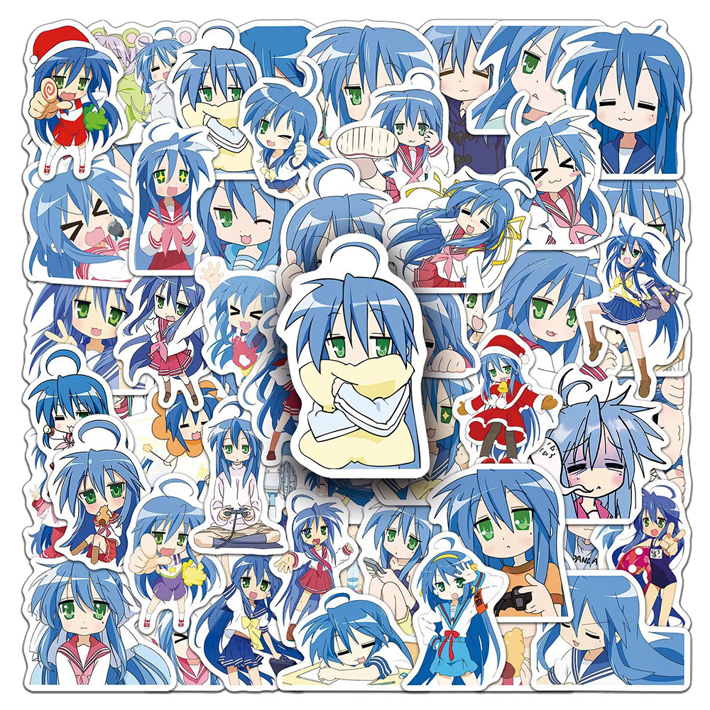 10/30/50Pcs Cartoon Lucky Star Izumi Konata Anime Stickers Kawaii Girl Decals For Notebook