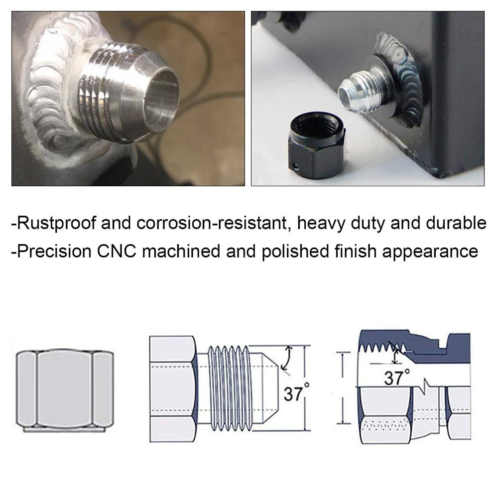 IMPORT 1PCS AN6 AN8 AN10 AN12 AN16 AN20 MALE BILLET STAINLESS STEEL STRAIGHT MALE WELD FITTING