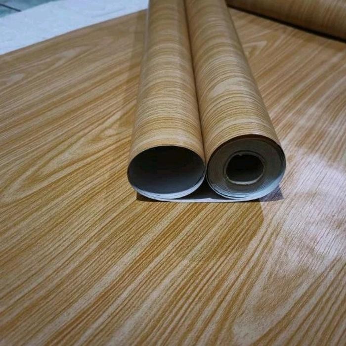 Lilissto Shop Wallpaper Sticker Dinding Kayu Coklat Muda Dekorasi Dinding Meja Pintu Lemari Jendela