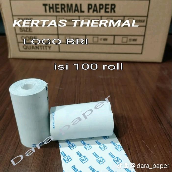 

ID 100 ROLL KERTAS THERMAL LOGO BRI 58X30/57X30