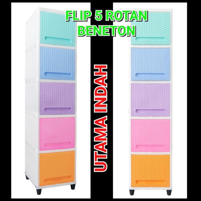 LACI PAKAIAN / LACI PLASTIK FLIP CLUB 5 SUSUN