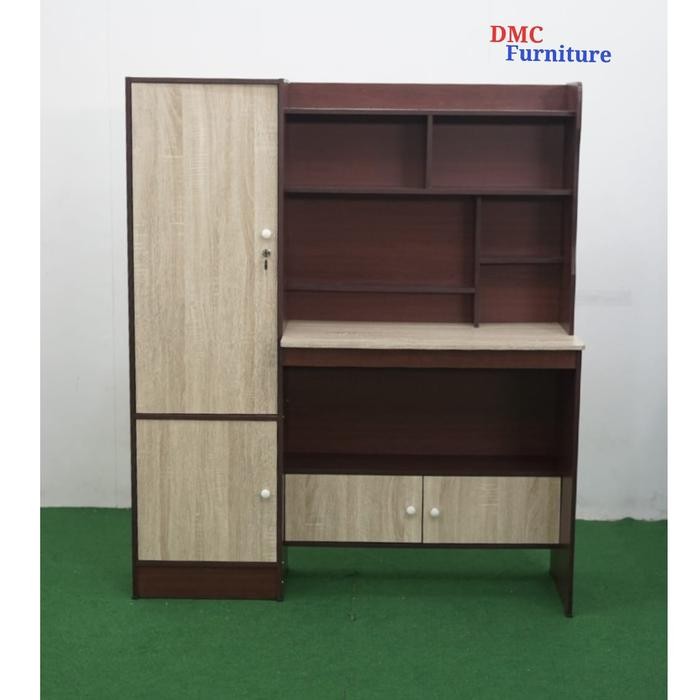 meja belajar anak meja tulis/ belajar + lemari buku