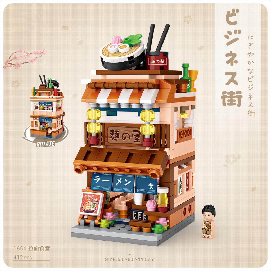 DIY Puzzle Block Ramen Onsen Kimono Matcha - Mini Figure Cute Lucu Rumah Model Jepang Kado Mainan