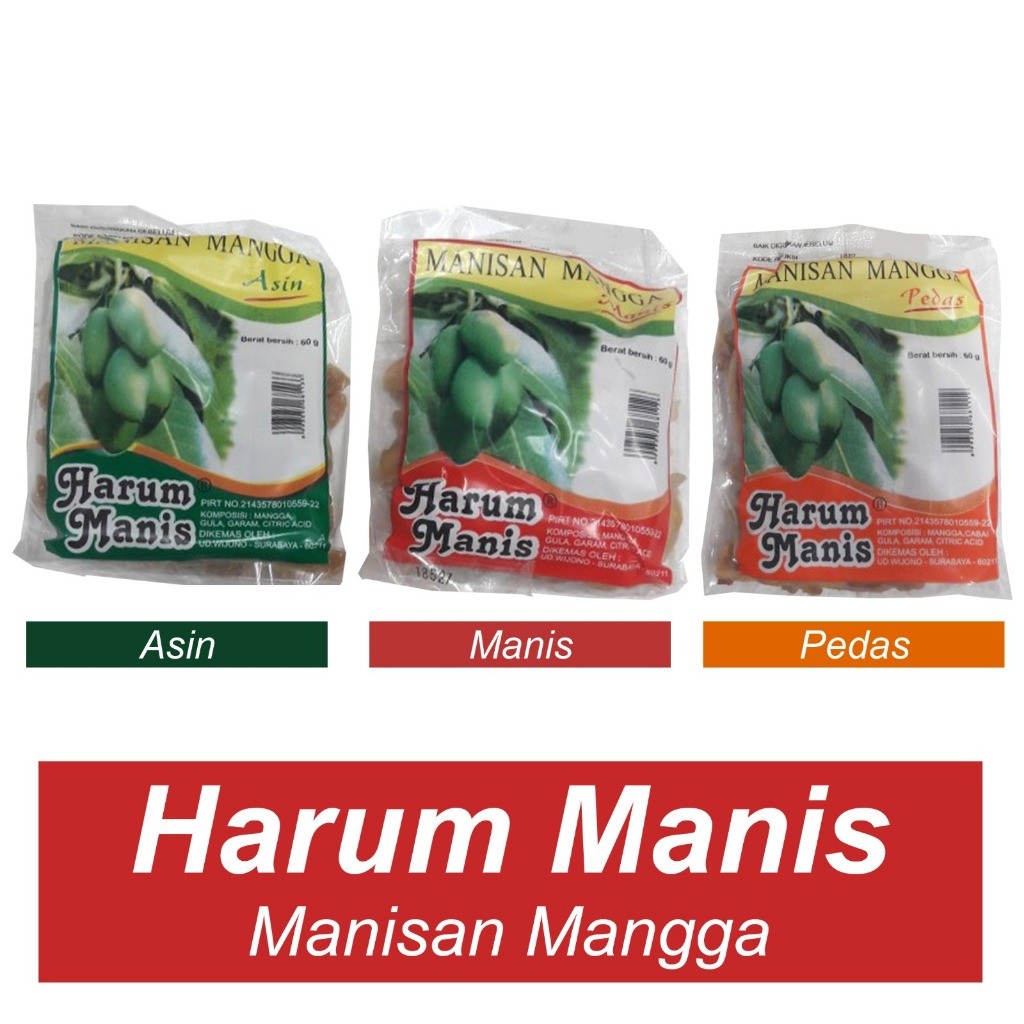 

Manisan Mangga Harum Manis Berat 60 gr,3 Varian Rasa Exp Agust 2026 PROMO