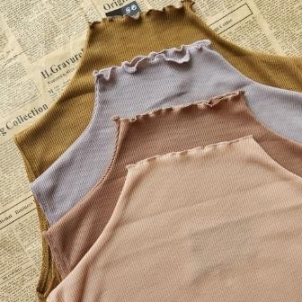 Elhijab- Manset Kaos Rib Tanpa Lengan Inner Baju Korea Wavy Turtleneck Jumbo Xl