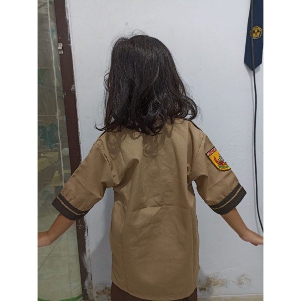 Baju Pramuka Lengan Pendek Sd Siaga Coklat Susu