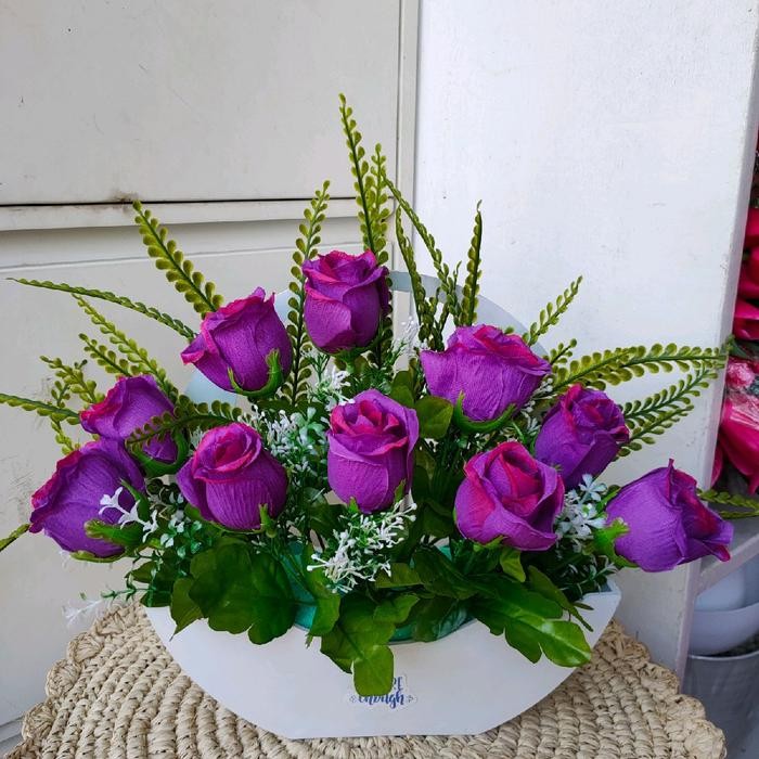 

rose besar kombinasi daun petai pot lingkar multifungsi, *