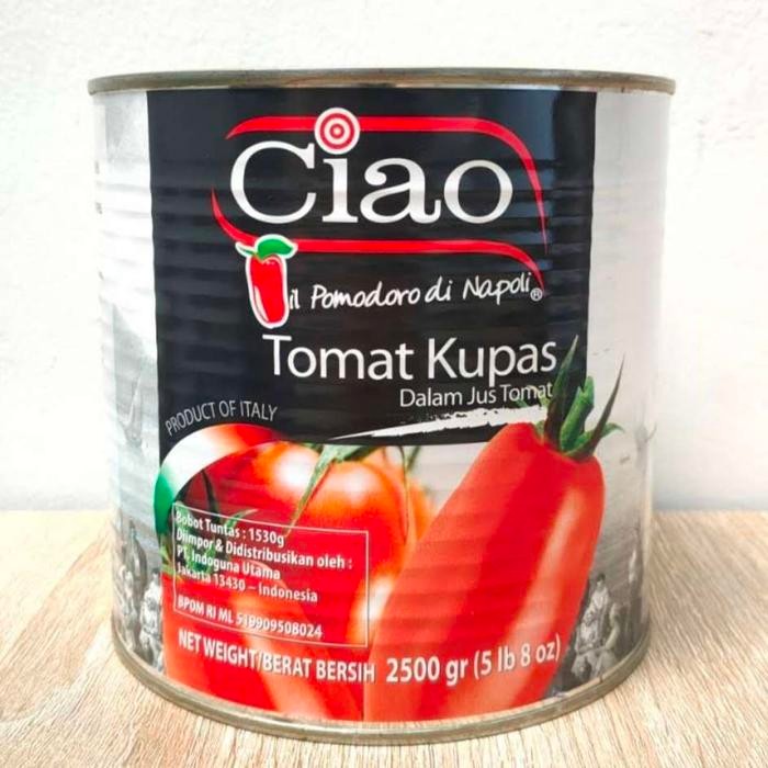 

Promo Terbatas Ciao Tomat Kupas / Italian Peeled Tomatoes 2500 Gr