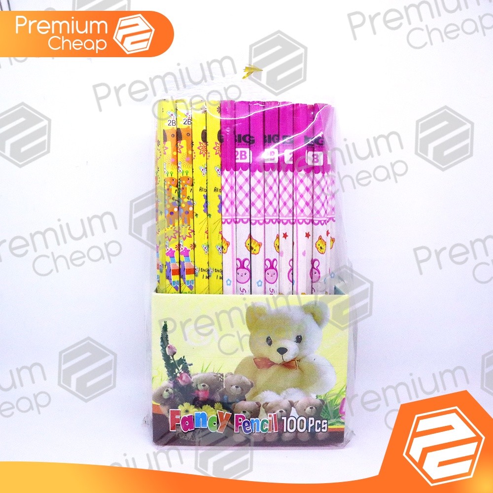 

[100 PCS] Pensil 2B Fancy Motif Murah isi 100 (warna random)