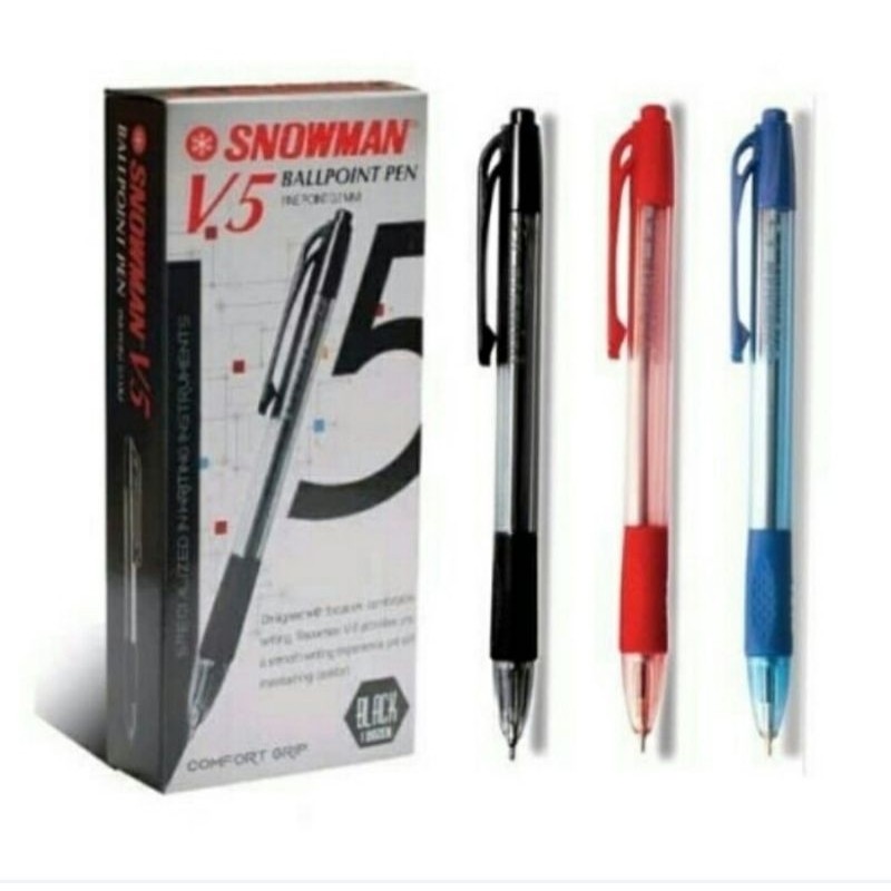

V5 Ballpoint Pen Fine Point 0.7 mm u Hitam Merah - Doz isi 12 pcs.