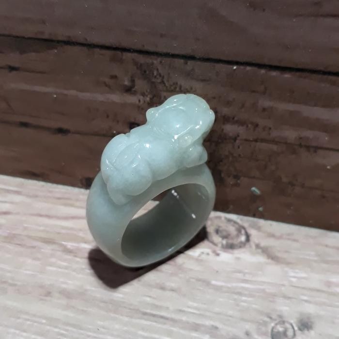 cincin batu giok birma ukiran jamin asli dan *