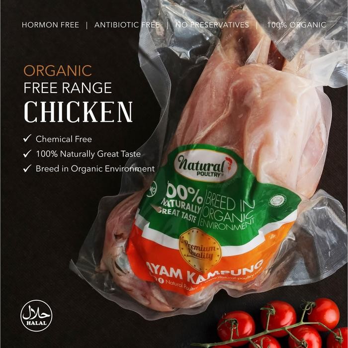 

BeliSkrg,KirimHariini- Organic Whole FREE RANGE CHICKEN - AYAM KAMPUNG Organik Utuh
