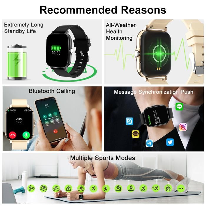 BIDEN SmartWatch Y13 Wanita/Pria Remote Camera Music Reminder Jam *