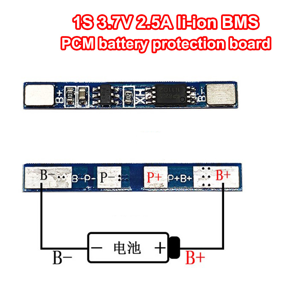 10PCS 5PCS 1PCS 1S 3.7V 2.5A li-ion BMS PCM battery protection board pcm for 18650 lithium ion li ba