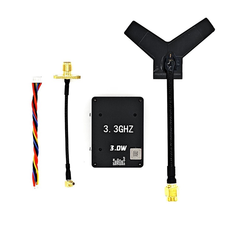 3.3G 3W VTX 16CH FPV Audio Video Transmitter For FPV Long Range RC Drone-A69F