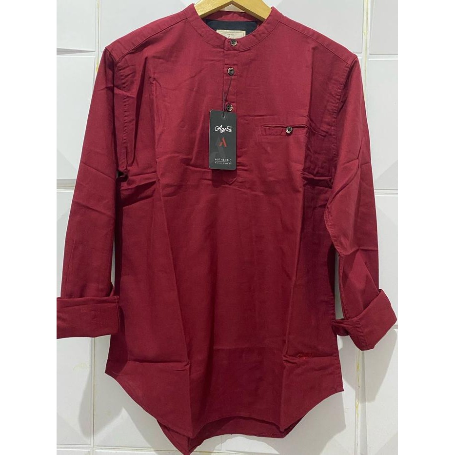 Elhaz- Kemeja Semi Koko Agera Lengan Panjang