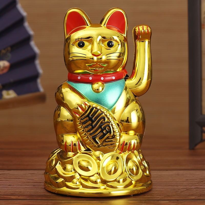 Patung kucing hoki / Kucing Hoki Lucky Cat/Kucing Hoki Koin Emas Patung/Yuan Bao Maneki Neko Lucky