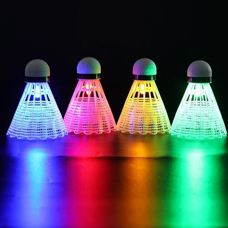 Light Up Badminton Nylon Lighting Badminton Lighting Shuttlecock 4X LED Shuttlecock For Badminton Co