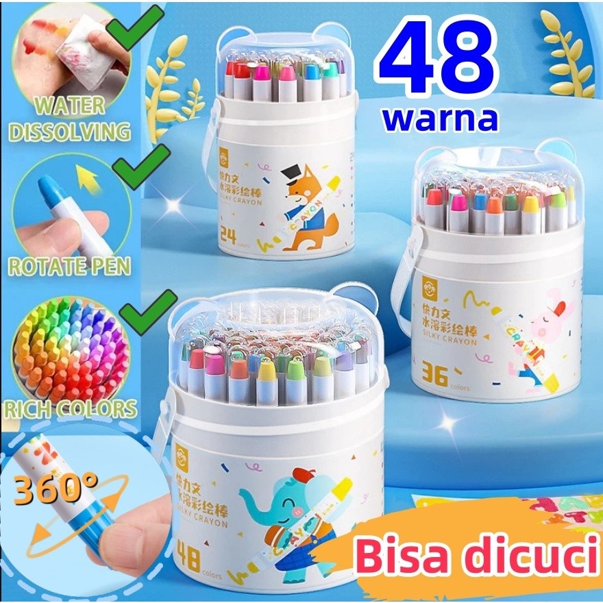 

Bisa dicuci Crayon anak lengkap,48 warna lengkap,krayon pensil warna lengkap,anti kotor dan