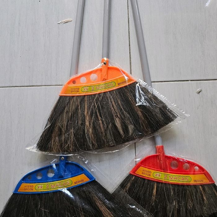 sapu ijuk Cap 2 MACAN ORI/sapu lantai