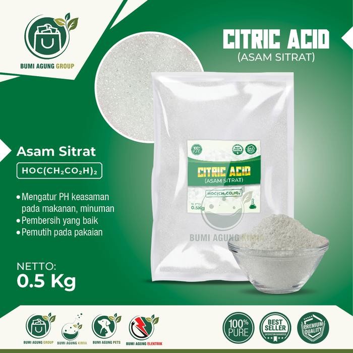 

New CITRIC ACID / CITRUN SITRUN 500 Gram FOOD GRADE ASAM SITRAT 500 g 500g