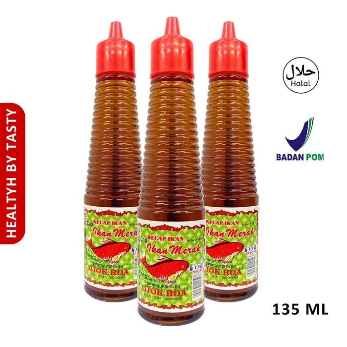 

New Kecap Ikan Djoe Hoa Kecap Ikan Cap Ikan Merah HALAL 135ml