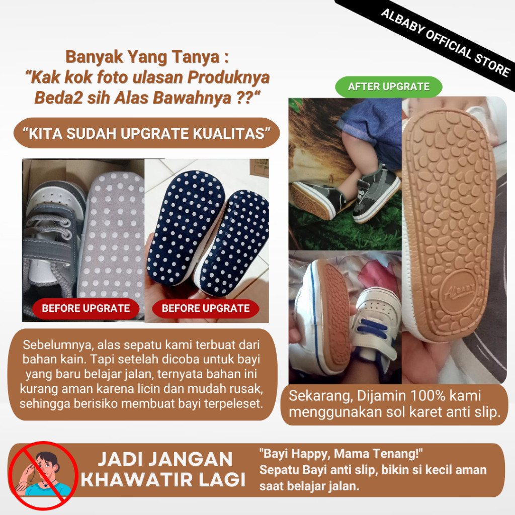 Albaby Sepatu Bayi Laki Laki Perempuan Umur 0 6 12 Bulan Prewalker Bayi Cowok Cewek 1 Tahun Splash