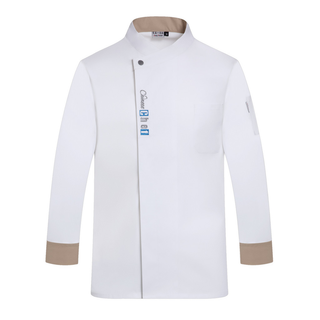 White Long Sleeve Chef Jacket Hotel Chef Coat T-Shirt Chef Uniform Restaurant Chef Coat Bakery
