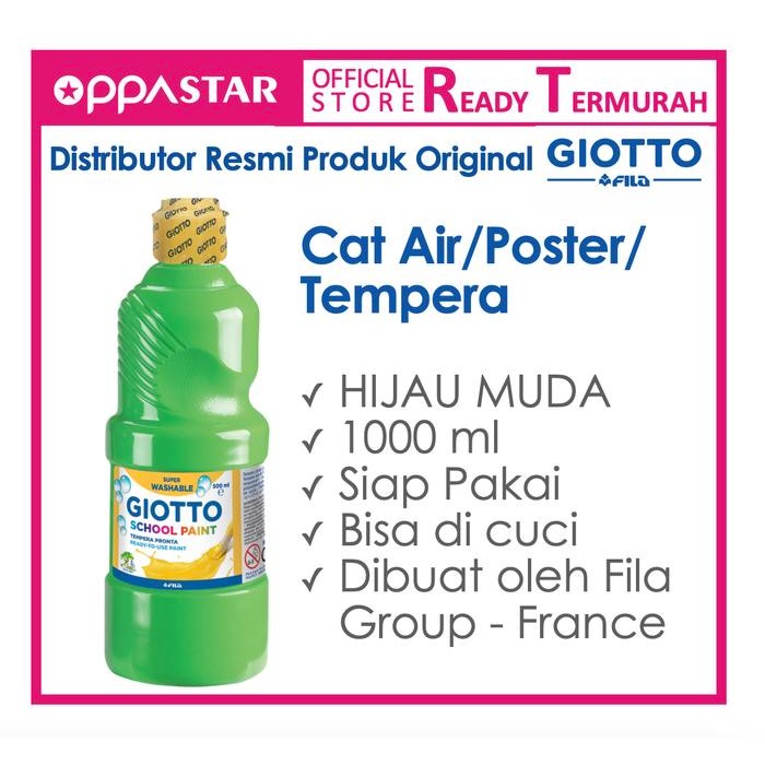 

Giotto School Paint 1000 ml Cinnabar Green Hijau - Cat Poster Kertas