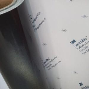 Ready Stiker Sticker 3M 680 85 Black Hitam Reflective Reflektif Nyala Putih