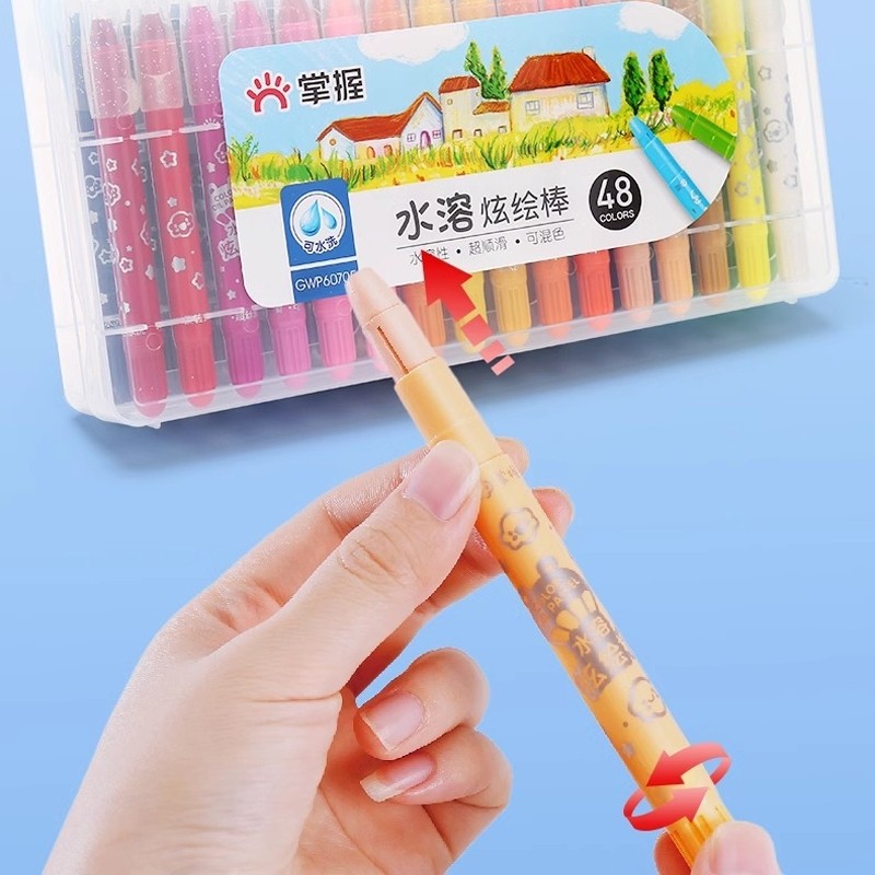 

WORMYCrayon Grasp Sedang 12/36/48 Warna Krayon Lembut Water Soluble Crayon