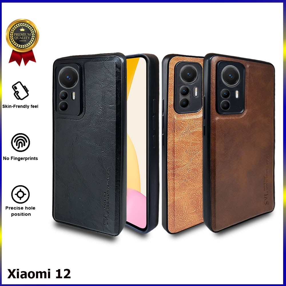 [ CUCI GUDANG ] Casing Hp Xiaomi 12 Case SVL Leather Casing Slim Softcase Kulit