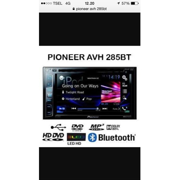 PIONEER AVH 285 BT / Tv Pioneer Bluetooth / Sale 