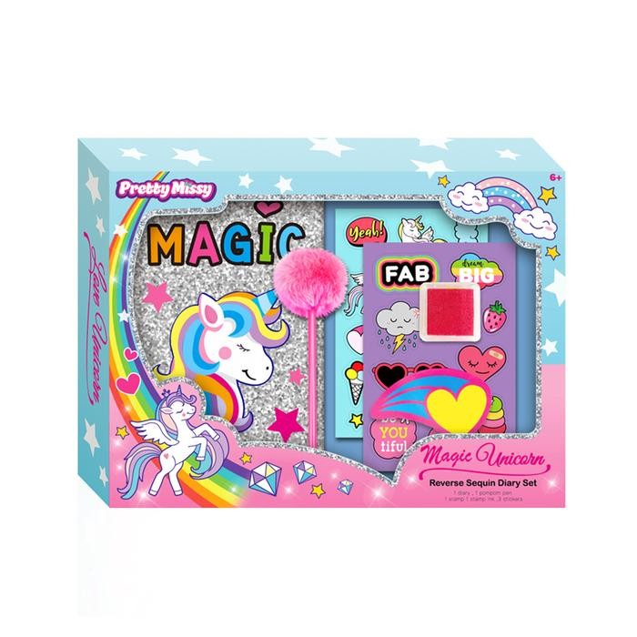 SENSASI BARU TOYS KINGDOM PRETTY Y SET JOURNAL & STICKER UNICORN SENI GAMBAR BUKU MEWARNAI ANAK KIDS