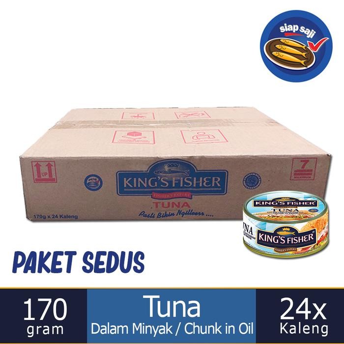 

PAKET 24 PCS KING'S FISHER TUNA DALAM AIR GARAM TUNA IN BRINE 170GR