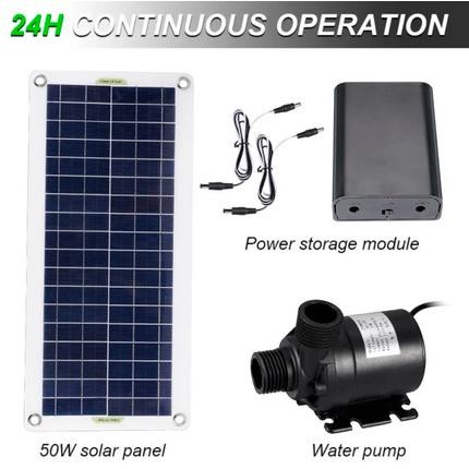 Set Pompa Air Tenaga Surya 50W Pompa Air Panel Surya Untuk Kolam Ikan