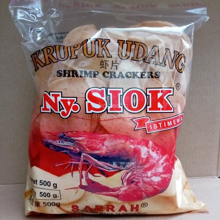 

terbaru !!! krupuk udang ny.siok oval 500gram ready