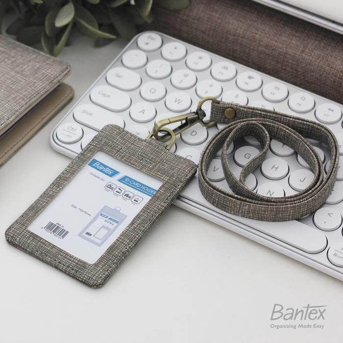 

Promo Bantex Leather Name Tag Id Card Holder Beige 8869 13 Kulit Sintetis Lanyard Tali Tbk