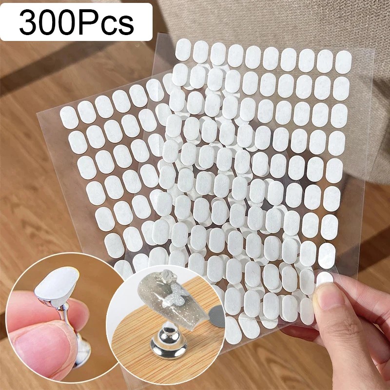 

300Pcs Nail Double-Side Adhesive Tape For Nails Tips Holder Traceless Transparent Manicure Strip