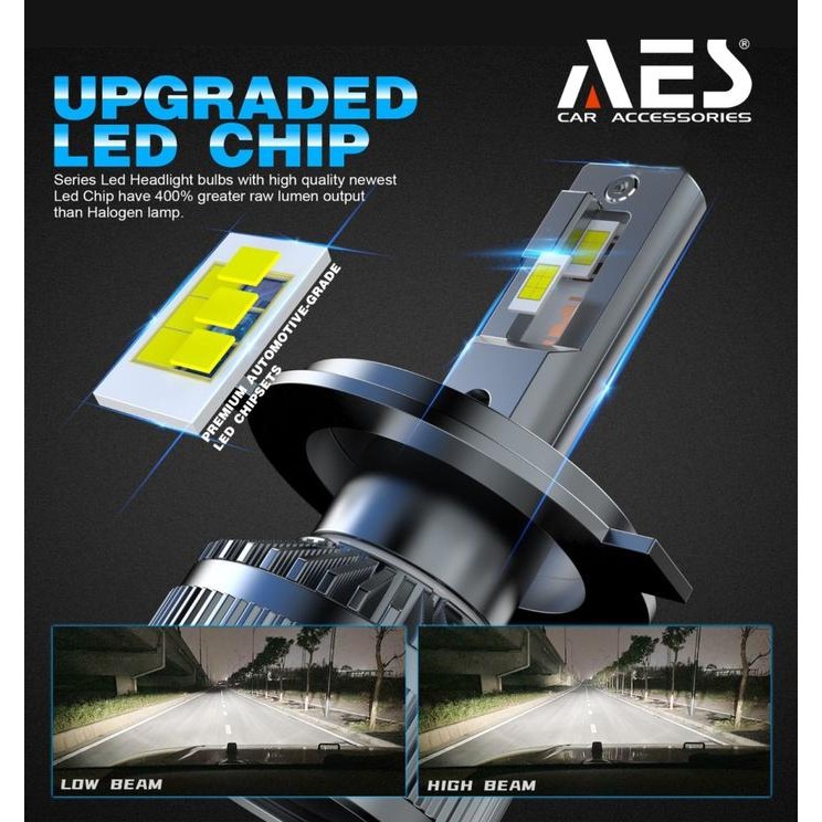 Lampu Led Headlight Turbo Aes H4 H11 65 Watt High Quality Lampu Utama H4 Aes