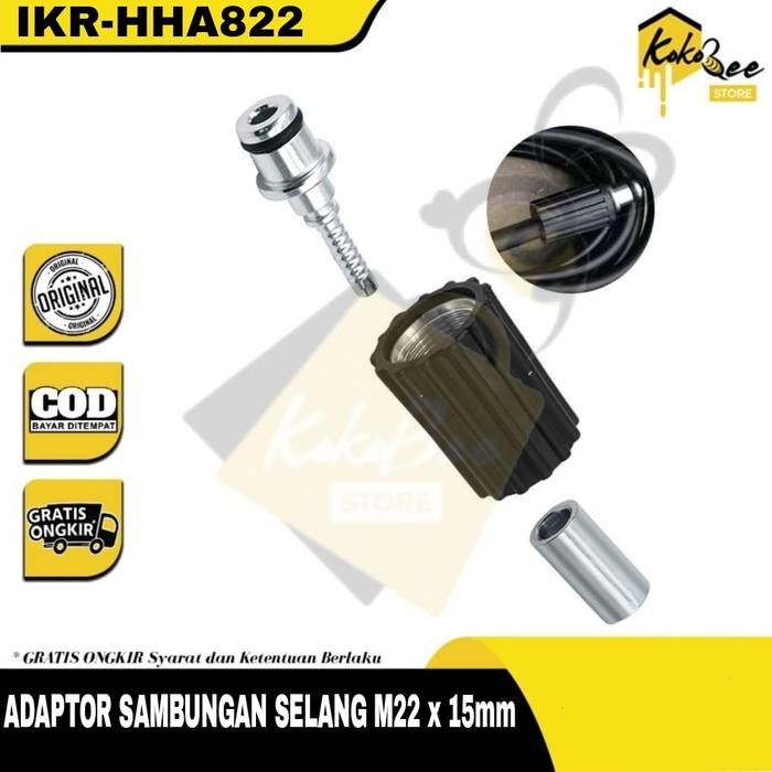 Set Adapter Fitting Nepel Selang Mesin Cuci Mobil Motor Jet Cleaner M22 x 15mm Adaptor Sambungan