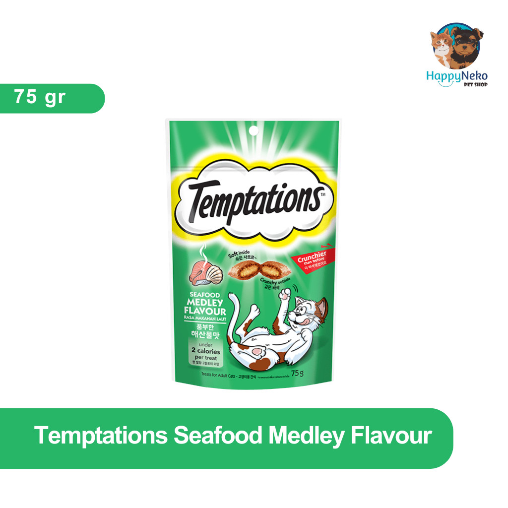 WHISKAS TEMPTATIONS SNACK KUCING 75GR CEMILAN KUCING PUM